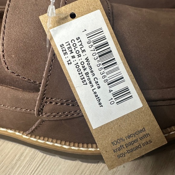 TOMS Cara Loafers Oak Brown Leather Lug Sole Penny Shoes 10021357 Womens 11 - Picture 2 of 8